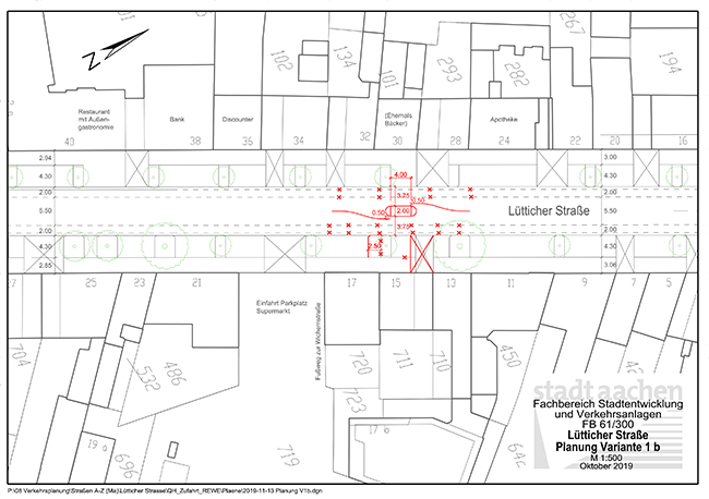 L&uuml;tticher Stra&szlig;e - Querungshilfe